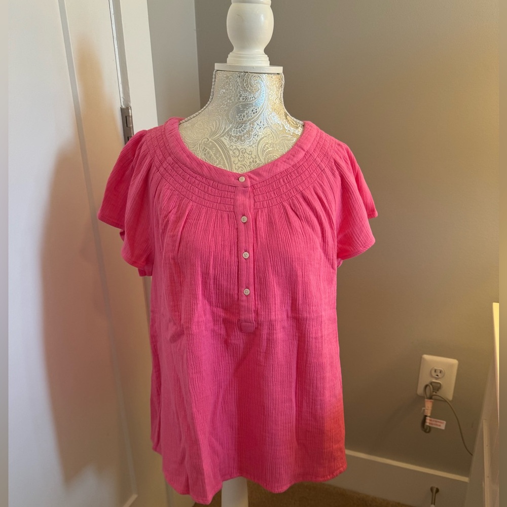 Vineyard Vines Gauze Flutter Sleeve Top